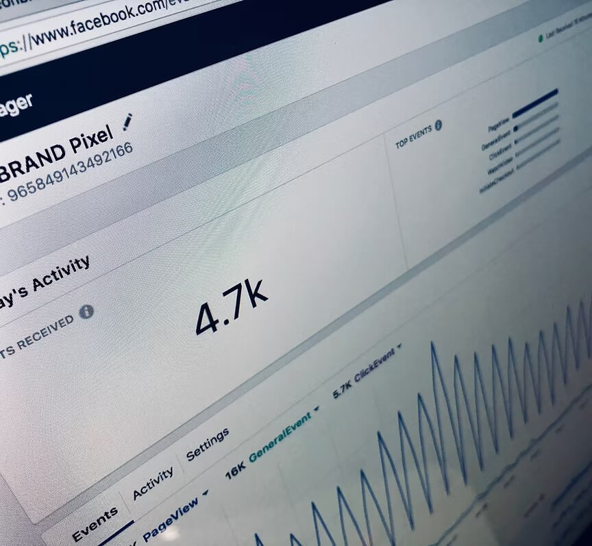 Rezultatai, kai yra naudojama Meta (Facebook) reklama.